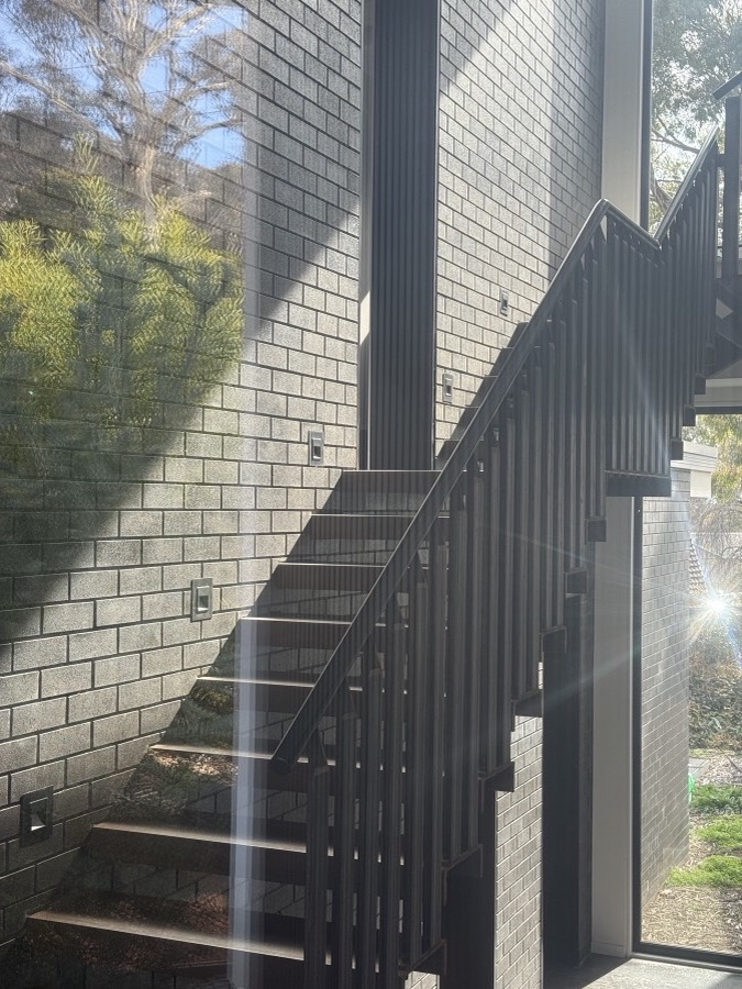 Interior stairwell steelwork coated in Dulux Metalshield