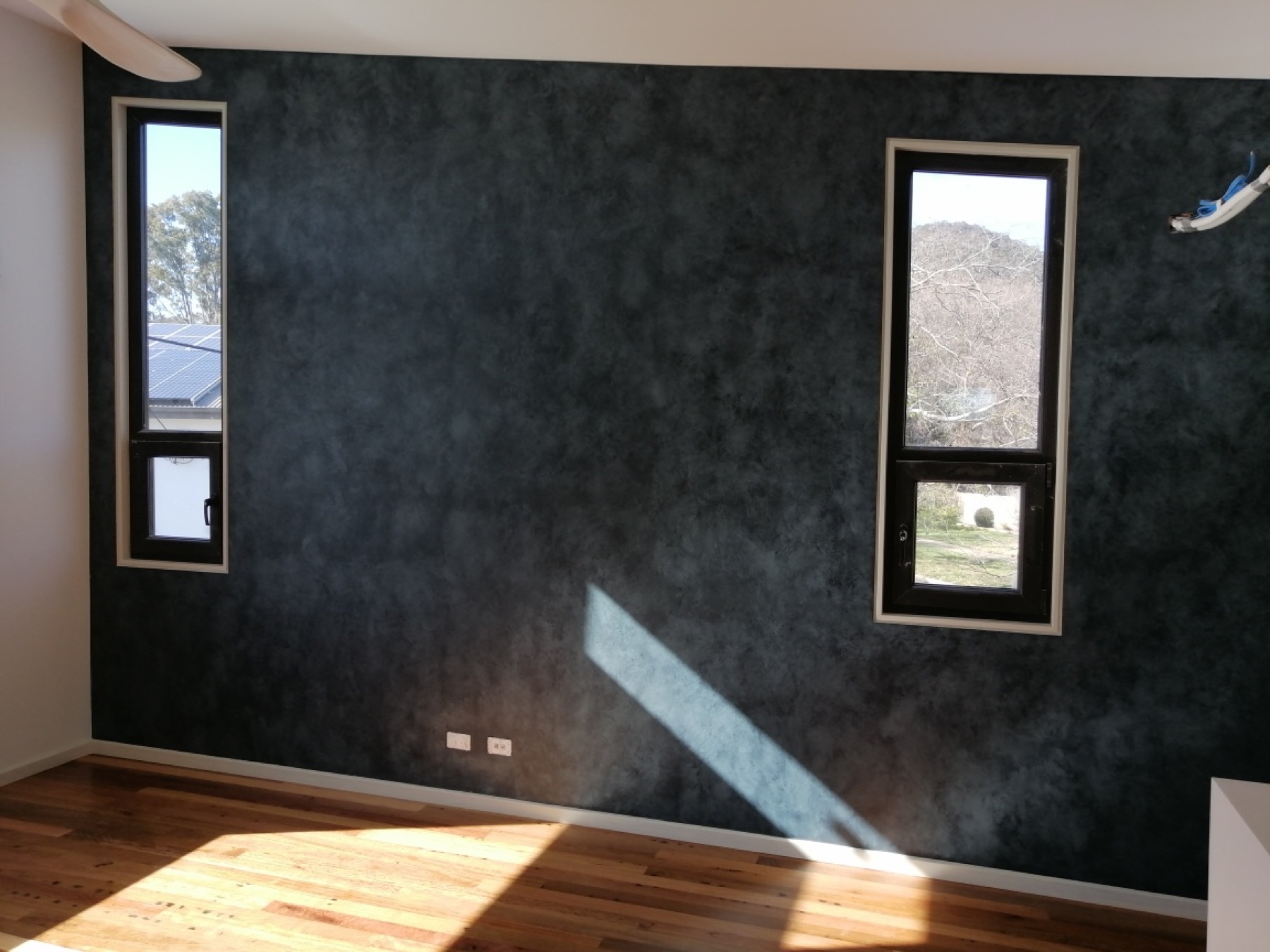 Finished interior feature wall before property presentation